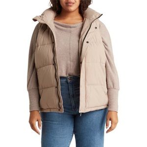 BCBG Quilted Hooded Puffer Vest
